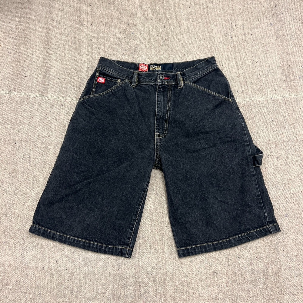 Vintage Ecko Unltd Denim Shorts 30 Black 2000s Y2K